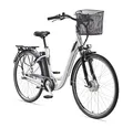 Produktbild: TELEFUNKEN E-Bike Damen 28 Zoll Elektrofahrrad - 3-Gang Nabenschaltung mit Rücktritt, Pedelec Citybike Alu mit Fahrradkorb, Frontmotor 250W /10,4Ah / 36V Sitzrohrakku, RC830 Multitalent