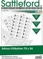 Produktbild: Sattleford Etiketten 600 Adressetiketten 70x36 mm selbstklebend Etiketten Internetmarke A4