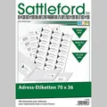 Produktbild: Sattleford Label: 600 Adress-Etiketten 70x36 mm Universal für Laser/Inkjet