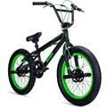 Produktbild: Bergsteiger Tokyo 20 Zoll BMX, Fatbike, 360° Rotor-System, Freestyle, 4 Stahl Pegs, Kettenschutz, Freilauf - Schwarz/Grün
