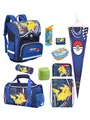 Produktbild: Familando - Schulranzen Set 10-teilig mit Schultüte - Pokémon mit Pikachu Motiv - Ergonomisch, stabil & mit gepolstertem Rücken - 990g leicht, 16L Volumen - Mit Reflektoren - ab 1. Klasse
