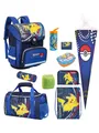 Produktbild: Familando Schulranzen Pokemon Blau mit Pikachu für 1. bis 4. Klasse, Ergonomisch & Leicht (Set, 10-tlg., Komplett mit Schultüte 85 cm), mit Schultüte 85cm, Dose, Flasche und großer Sporttasche