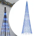 Produktbild: vidaXL LED Weihnachtsbaum für Fahnenmast, Beleuchtet Christbaum mit 1534 LEDs, Tannenbaum Lichterbaum mit 8 Beleuchtungsmodi, Weihnachtsbeleuchtung Weihnachtsdeko, Blau 500 cm