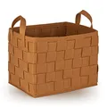 Produktbild: N8WERK Filz-Aufbewahrungskorb mit Griff 40x30x30cm | Ideal zur Aufbewahrung von Kaminholz & Zeitschriften | Strapazierfähig & vielseitig | Faltbarer Aufbewahrungskorb zur Lagerung [Rostbraun]