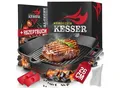 Produktbild: KESSER® Gusseisenpfanne Gusseisen Bratpfanne Induktion Cast Iron Pan für Gasgrill, Backofen, Kohlegrill Steakpfanne voreingebrannt Inkl. Schutzgriffe, Rezeptbuch und Ringreiniger