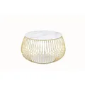 Produktbild: Livetastic Couchtisch, Weiß, Gold, Metall, Glas, Marmoroptik, rund, Gittergestell, 72x42x72 cm, Wohnzimmer, Wohnzimmertische, Couchtische, Couchtische Marmoroptik