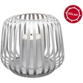 Produktbild: Candela Lights Solar Laterne Cottage Metal White H:17xØ20cm mit LED Stumpenkerze flammenlos warmweiß Metall Outdoor & Indoor Dekolicht