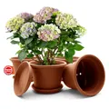 Produktbild: BigDean 4 Stück Blumentopf mit Untersetzer rund ø 20 cm Terracotta – wetterfester Pflanzkübel Made in Europe
