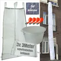 Produktbild: Schuttrutsche 9m | flexible 3x 3m Schläuche, einfache Installation | Bauschuttrutsche inkl. Einfülltrichter, 4x Spanngurt und 5m³ Malervlies