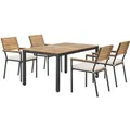 Produktbild: Juskys Akazienholz Gartengarnitur Rhodos 5 teilig mit Tisch und 4 Stühlen