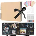 Produktbild: DazSpirit Fotoalbum Zum Selbstgestalten, 80 Schwarze Seiten Scrapbook Fotoalben, Diy Fotoalbum Selbst Gestalten, Groß Zum Einkleben, Für Baby Und Valentinstag Geburtstagsgeschenk