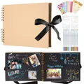 Produktbild: Fotoalbum Zum Selbstgestalten 80 Schwarze Seiten Scrapbook Fotoalbum DIY Erin...