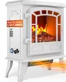 Produktbild: MONZANA® Elektrokamin mit Heizer Kaminfeuer LED 2000W elektrischer Heizlüfter Elektroofen mit Flammen Dekokamin, Farbe:weiß