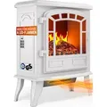 Produktbild: Monzana® Elektrokamin Mit Heizer Kaminfeuer Led 2000w Elektrischer Heizlüfter Elektroofen Mit Flammen Dekokamin Weiß