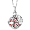 Produktbild: Engelsrufer Damen Halskette aus Sterling Silber mit Klangkugel Anhänger Silber in der Größe XS mit roter Klangkugel, Karabinerverschluss, nickelfrei, Größe: 45+5 cm, ERN-ER23-25-XS