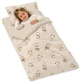 Produktbild: Schlafsack Kinder mit Kissen und Reißverschluss für Baby 3-7 Jahre - 75x140 cm Kinderschlafsack Indoor für Kindertagesstätte Kindergarten Deckenschlafsack Oeko-Tex 75 x 140 Giraffen