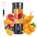 Produktbild: Tragbarer Mixbecher, elektrischer USB-Entsafter, Mini-Mixer, tragbarer Mixer für Shakes und Smoothies, Saft, 380 ml, sechs Klingen, ideal zum Mischen, Schwarz