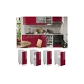 Produktbild: Vicco Apothekerunterschrank Küchenschrank Küchenzeile R-Line 30 cm Weiß Bordeaux Hochglanz