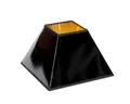Produktbild: Lampenschirm quadratisch schwarz außen gold innen konisch Stoffschirm abwischbar E27 Adapter E14 für moderne Tischlampe Nachttischleuchte (Schwarz/Gold, Quadratisch: 14x20x20cm)