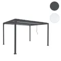 Produktbild: Mendler Alu Pergola HWC-L41, Lamellen-Pavillon Terrassenüberdachung, stabiles 8cm-Metall-Gestell 3x3,7m ~ Va 98783+98784+98970