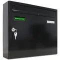 Produktbild: AL Briefkastensysteme 1 x Basic Wand Briefkasten in RAL Farbe 9005 Tief Schwarz für Post A4, wetterfest, Artikelnummer: 431P1EA1P9005