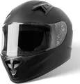 Produktbild: VINZ Parana Kinder Integralhelm / Roller Helm | Kinder Motorradhelm in Gr. YS-YXL | Integral Helm mit Visier für Motorrad | Erhältlich in verschiedenen Farben - Matt Schwarz | YXL (53-54 cm)