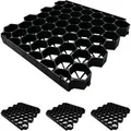 Produktbild: Relaxdays Rasengitter Set Kunststoff Schwarz Befahrbar 50 cm x 50 cm x 4 cm