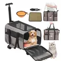 Produktbild: VEVOR Hundetrolley Faltbarer Hunderucksack Max.9,9kg Tragfähigkeit Transporttasche aus 600D Oxford-Stoff Hundewagen mit 4 Rädern Haustier Trolley Hu
