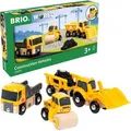 Produktbild: BRIO Spielzeugeisenbahn-Zubehör World 33658, 3 Baustellenfahrzeuge, aus Holz/Kunststoff