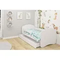 Produktbild: ACMA II Jugendbett Kinderbett Junior-Bett Komplett-Set mit Matratze Lattenrost und Rausfallschutz Weiß / Weiß 160x80 cm + Bettkasten - Weiß