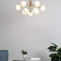 Produktbild: Kosilum – Eleganter Kronleuchter Gold mit 9 Kugeln – Audrey – Licht warmweiß Beleuchtung Wohnzimmer Schlafzimmer Küche Flur – 9 x max 5 W – 300 lm x 9 – G9 – IP20