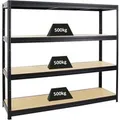 Produktbild: PROREGAL Schwerlastregal Dino HxBxT 180 x 200 x 60 cm Fachlast 500 kg Schwarz