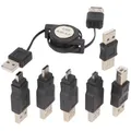 Produktbild: Heitech USB-Adapter-Set 7-teilig mit praktischer Aufrollbox, USB-Verlängerungskabel für den direkten Anschluss an einem USB-Gerät