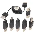 Produktbild: USB-Adapter-Set 7-teilig mit praktischer Aufrollbox, USB-Verlängerungskabel für 