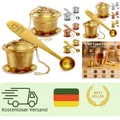 Produktbild: Edelstahl Teesieb 2er Set Abtropfschale & Schaufel