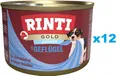 Produktbild: 12x185 g RINTI Gold Junior Mini Geflügel getreidefrei Welpen kleiner Rassen