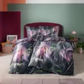 Produktbild: Estella Mako Satin Bettwäsche Kendra Blüten 4834-670 Aubergine 135x200