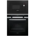 Produktbild: SIEMENS Backofen-Set Teleskopauszug cookControl + BOSCH Mikrowelle 38cm Nischenhöhe, mit 1-fach Teilauszug, Hydrolyse