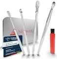 Produktbild: NEUMANN® Wiederverwendbares Ohrenreinigungs-Set - rostfreier Edelstahl - Handliche Aufbewahrungsbox (Schlinge, Spirale & Löffelform) Premium Ohrenschmalz-Entferner für Erwachsene [Silber Edelstahl]