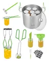 Produktbild: VEVOR Einmachzubehör Starter-Kit 9-teiliges Einmachwerkzeug-Set (Topf, Edelstahlregal, Glasdeckel, PP-Trichter, Zange, Glasheber, Schraubenschlüssel, magnetischer Deckelheber, Seifenblasenaufsatz)