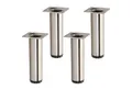 Produktbild: SO-TECH® Möbelfuß 4 Stück BRAVO Höhe 150 mm (10 mm) Ø 40 mm Edelstahloptik, höhenverstellbar aus Stahl, belastbar bis 50 kg pro Stützfuß