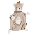 Produktbild: Fehn Schmusetuch Teddy Baby – Spielkamerad & Stofftier-Schnuffeltuch mit Baumwolle aus kontrolliert biologischem Anbau (KBA) mit individuell gesticktem Slogan – für Babys & Kleinkinder ab 0+ Monaten
