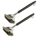 Produktbild: Grillfürst Grillbürste 2x Grillfürst Premium Grillbürste aus Edelstahl mit breitem 3-fach Bürstenkopf und Schaber