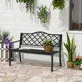 Produktbild: Outsunny Gartenbank 2-Sitzer Parkbank aus Metall Sitzbank bis 280kg Bank Schwarz