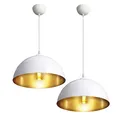 Produktbild: CCLIFE 2er Industrial Pendelleuchte Hängelampe Metall Industrielle Hängeleuchte Vintage Retro Schwarz/Weiß Pendellampe