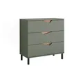 Produktbild: Vicco Kommode Marelle, Grün/Artisan/Artisan, 80 x 81.2 cm mit 3 Schubladen
