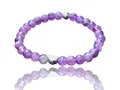 Produktbild: Steinfixx® Perlenarmband Elegantes Perlenarmband Amethyst mit 925 Silberperle (entzückendes, versilbertes Edelstahlherzchen, 1-tlg., Handgemachter Energieschmuck aus Deutschland), Silberschmuck zu jedem Anlass, Reinigung und Kraft, mit Geschenkbox