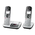 Produktbild: Panasonic KX-TGE522GS DECT Seniorentelefon mit Notruf (Großtastentelefon mit Anrufbeantworter, schnurlos, Telefon DUO)silber-schwarz,max 1,5h - Gespräch, 4,6cm Display, 150 Eintrage, max 330h Standby,