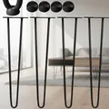 Produktbild: Hairpin Legs 4er-Set 71 cm 2 Streben aus Stahl, schwarz, inkl. Bodenschoner