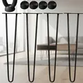 Produktbild: Melko - 4x Hairpin Legs 71cm Tischbeine Schwarz Haarnadelbeine Stahl Tischgestell